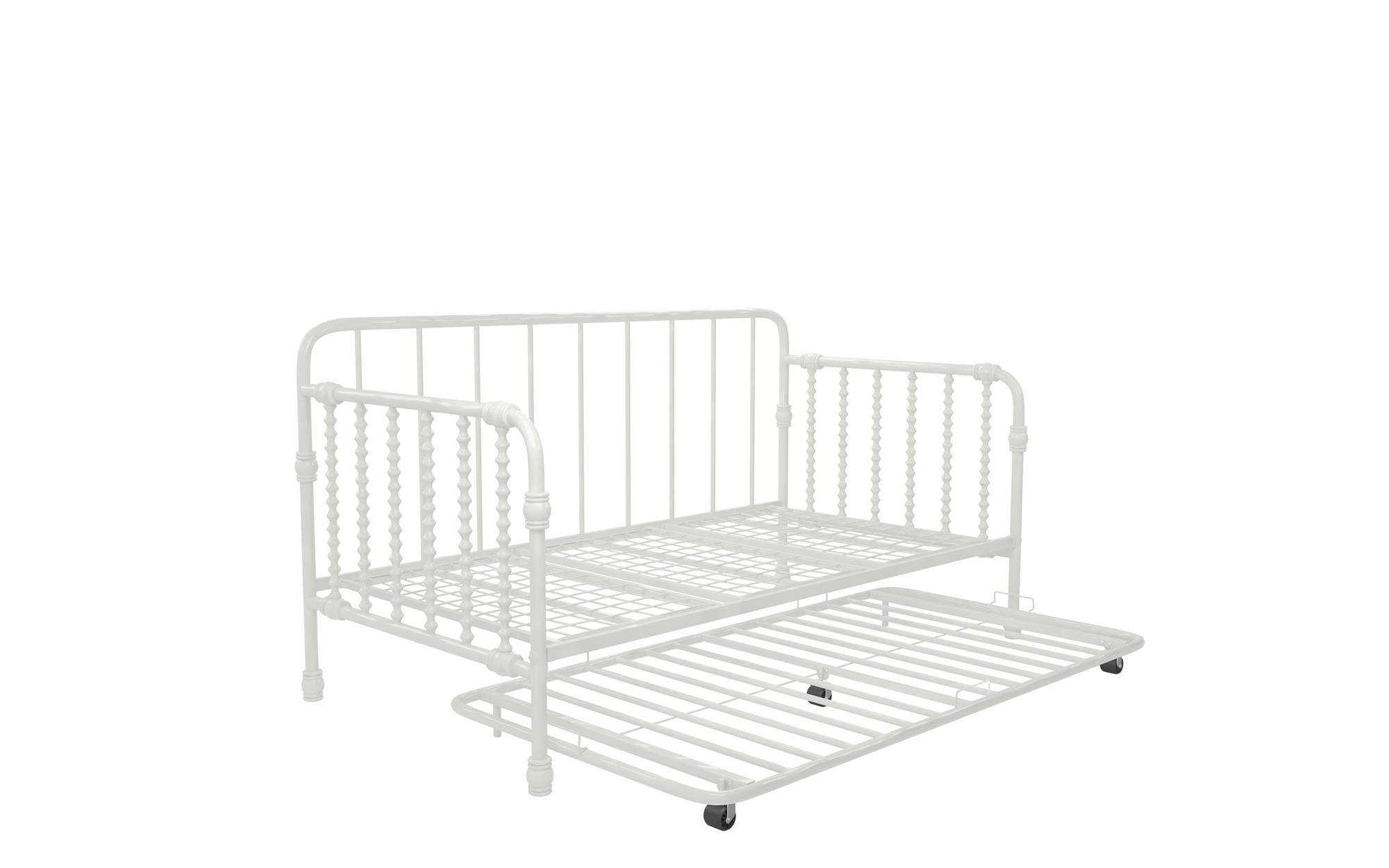 Little Seeds Monarch Hill Wren Metal Daybed with Trundle Twin, White - White - Twin