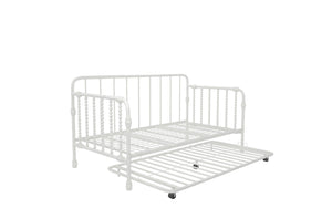 Little Seeds Monarch Hill Wren Metal Daybed with Trundle Twin, White - White - Twin