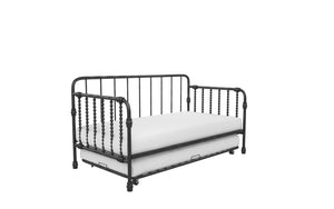 Little Seeds Monarch Hill Wren Metal Daybed with Trundle Twin, Black - Black - Twin