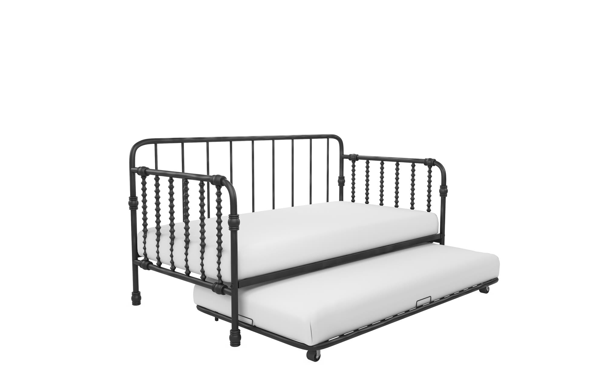 Little Seeds Monarch Hill Wren Metal Daybed with Trundle Twin, Black - Black - Twin