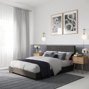 DHP Paxson Futon Sofa Bed with USB - Gray - Queen