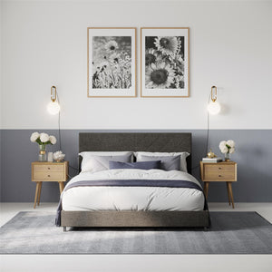 DHP Paxson Futon Sofa Bed with USB - Gray - Queen