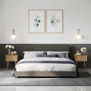 DHP Paxson Futon Sofa Bed with USB - Gray - King