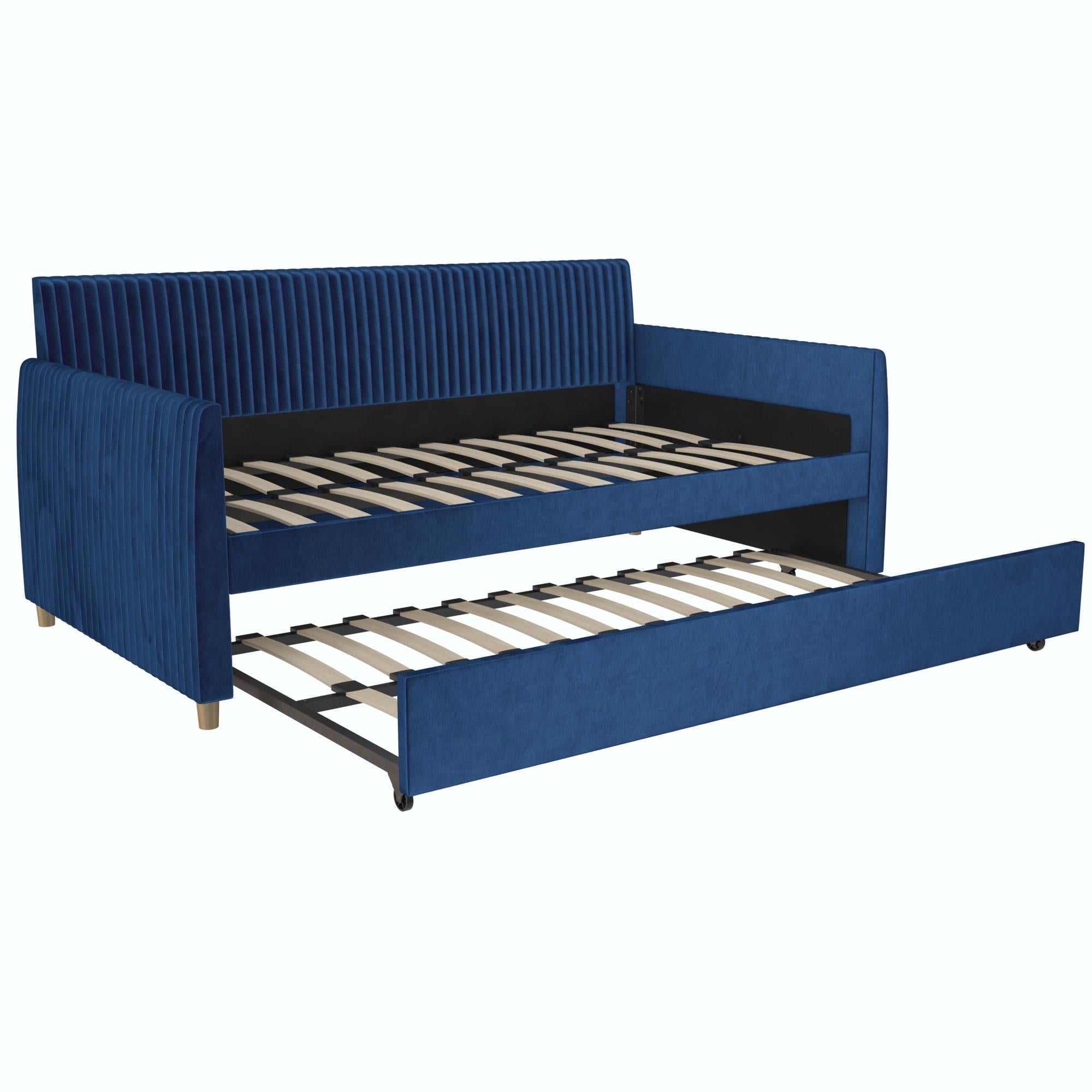 Mr. Kate Daphne Upholstered Daybed with Trundle - Blue - Twin