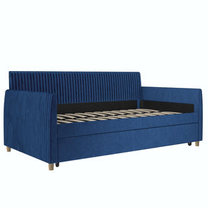 Mr. Kate Daphne Upholstered Daybed with Trundle - Blue - Twin