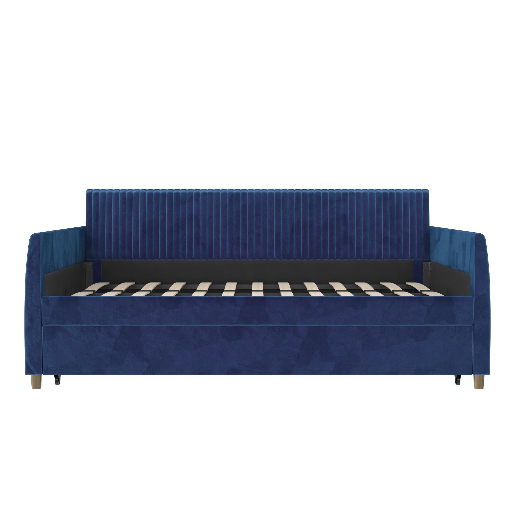 Mr. Kate Daphne Upholstered Daybed with Trundle - Blue - Twin