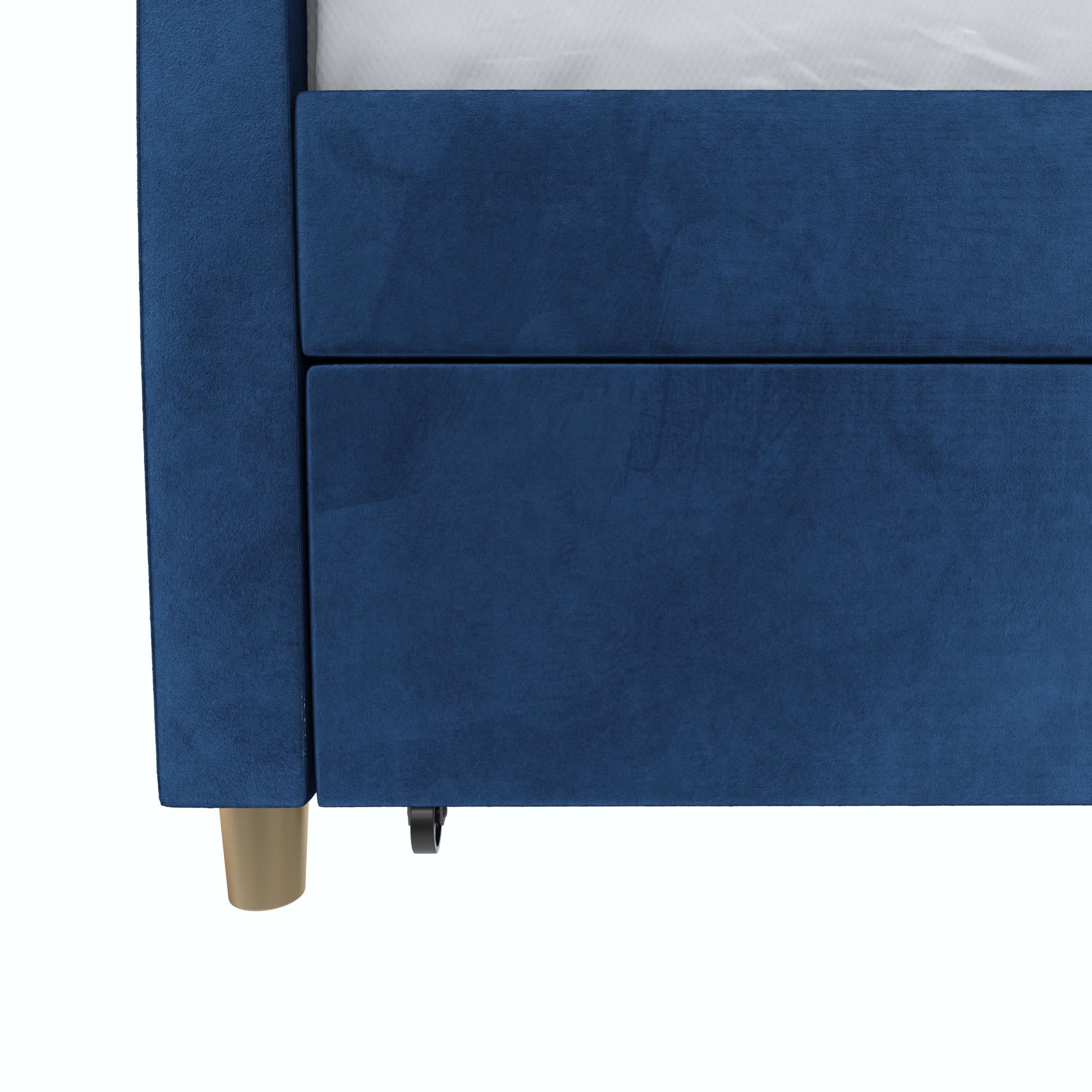 Mr. Kate Daphne Upholstered Daybed with Trundle - Blue - Twin