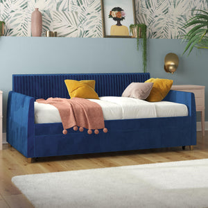 Mr. Kate Daphne Upholstered Daybed with Trundle - Blue - Twin