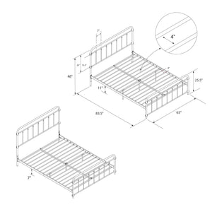 DHP Wallace Metal Bed Frame - White - Queen