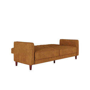 DHP Pin Tufted Futon Sofa Bed - Rust