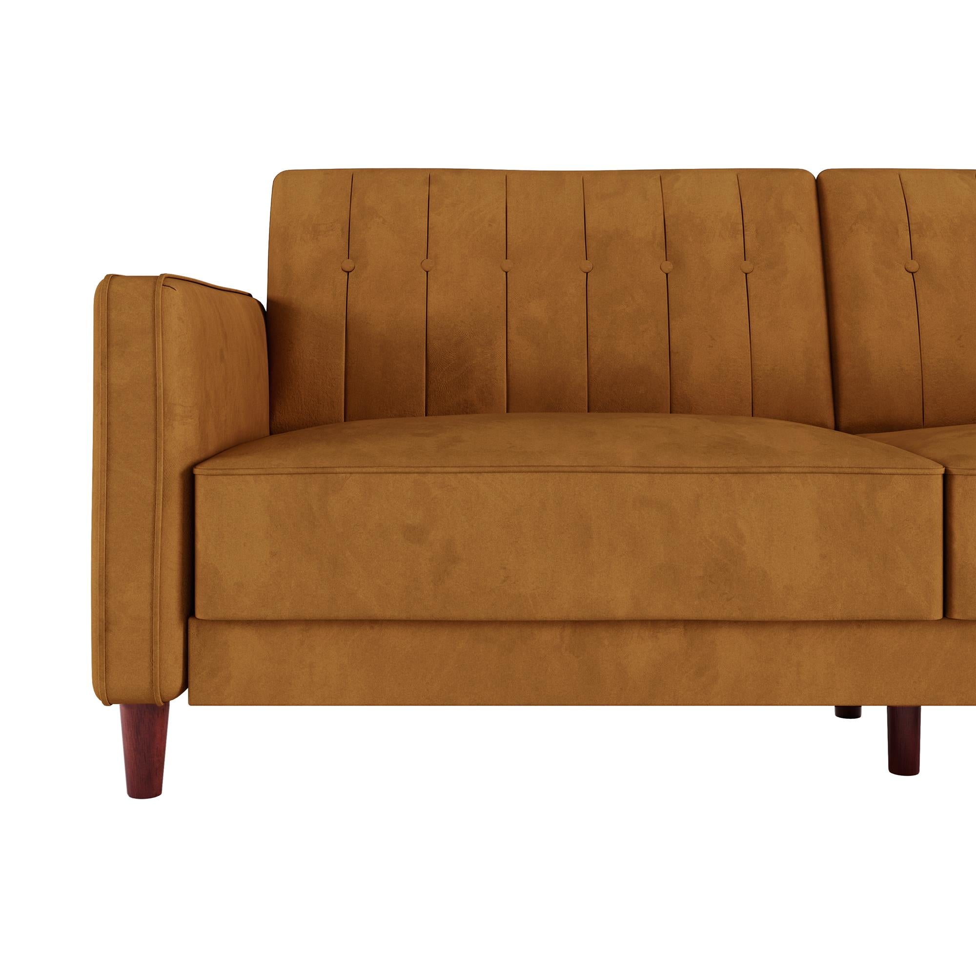 DHP Pin Tufted Futon Sofa Bed - Rust