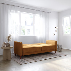 DHP Pin Tufted Futon Sofa Bed - Rust