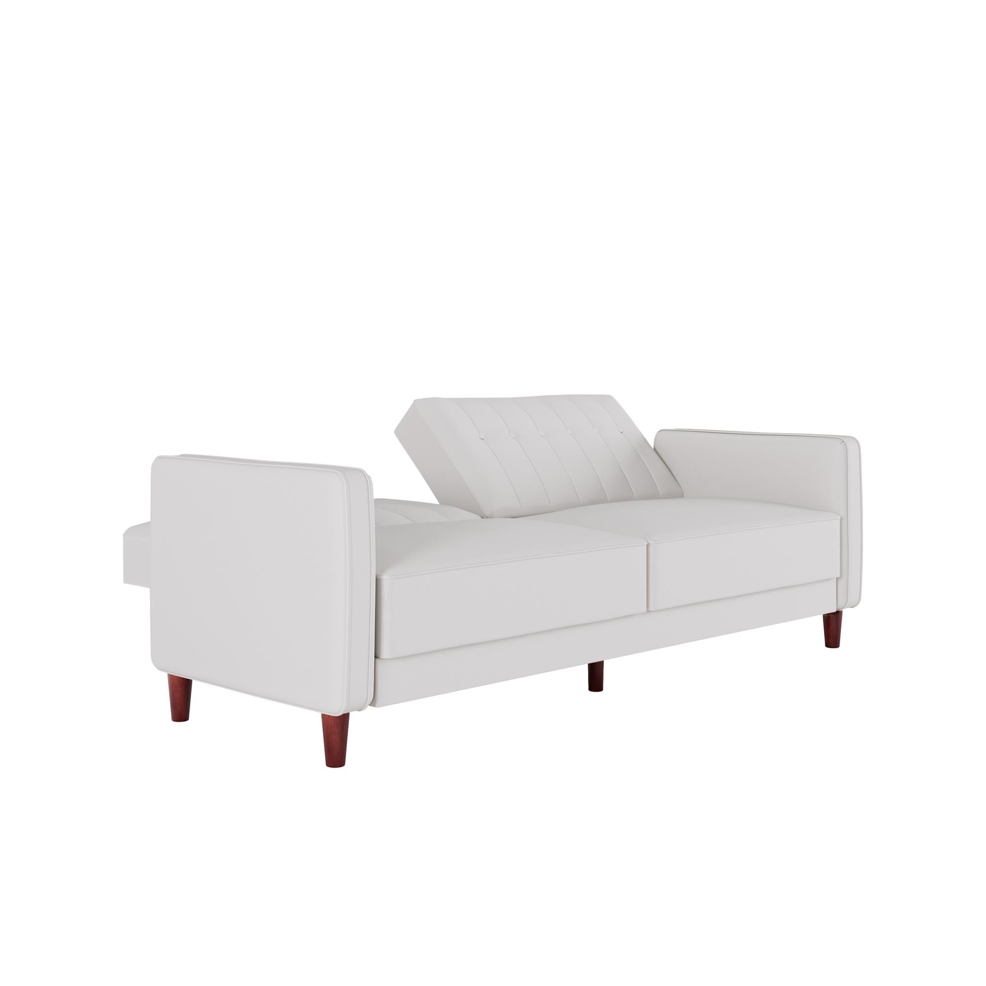 DHP Pin Tufted Futon Sofa Bed - White