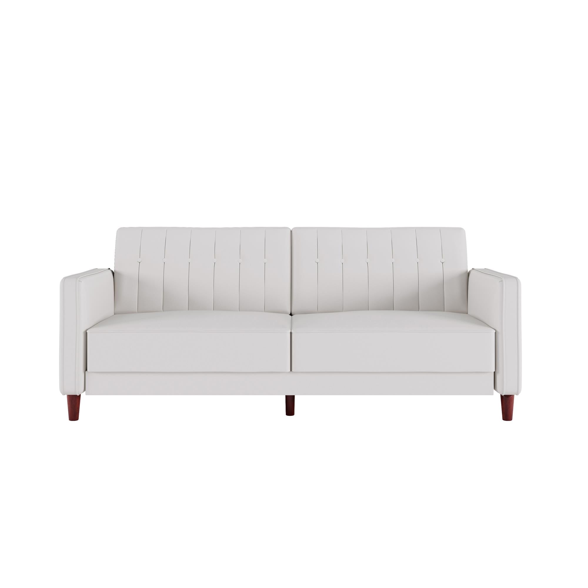 DHP Pin Tufted Futon Sofa Bed - White