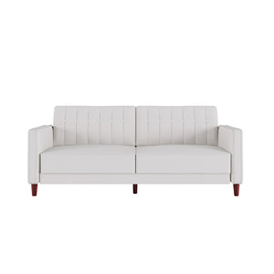 DHP Pin Tufted Futon Sofa Bed - White