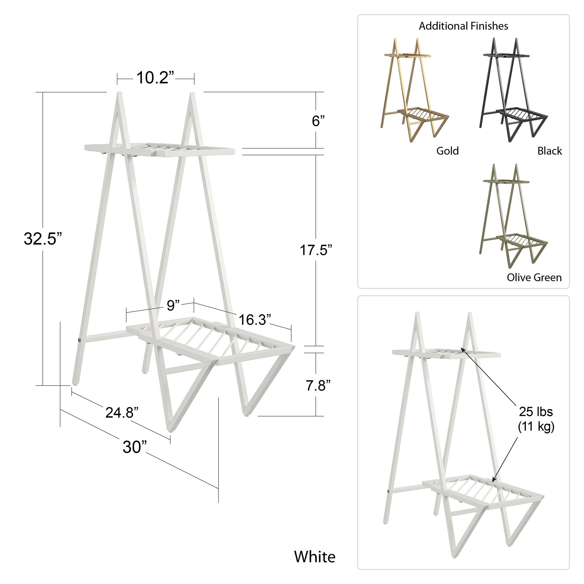 Ameriwood Home Wallflower Plant Stand - White