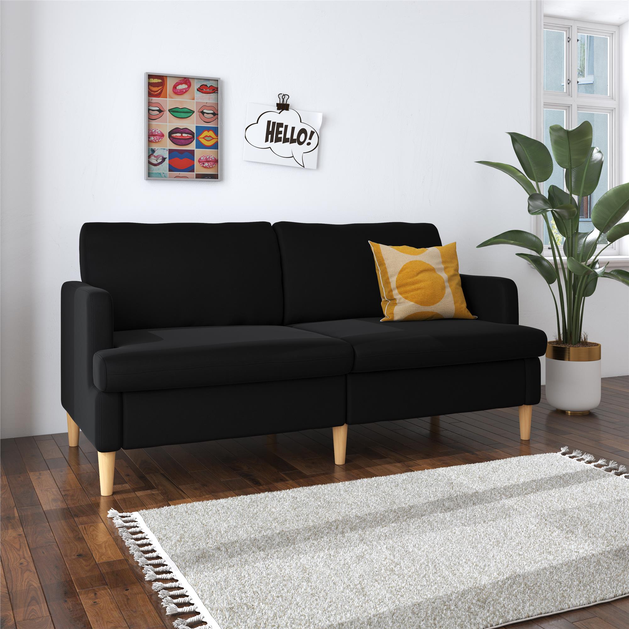 RealRooms Corah Pillowtop Sofa - Black