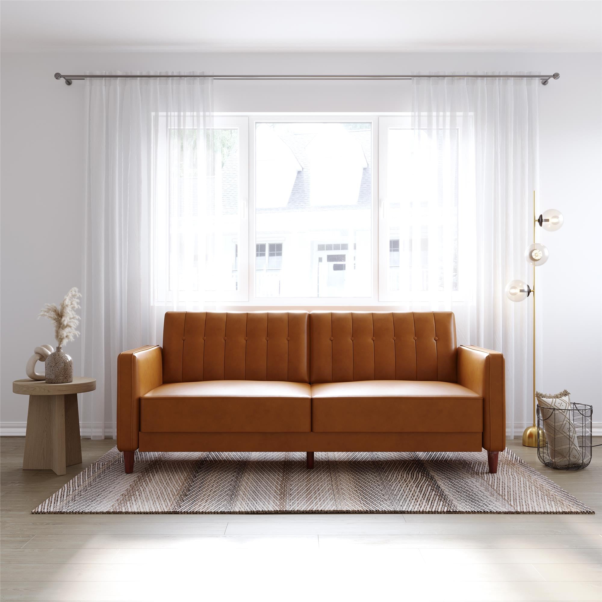 DHP Pin Tufted Futon Sofa Bed - Camel