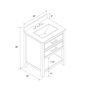 DHP Maine 24" Bathroom Vanity - White - 24"