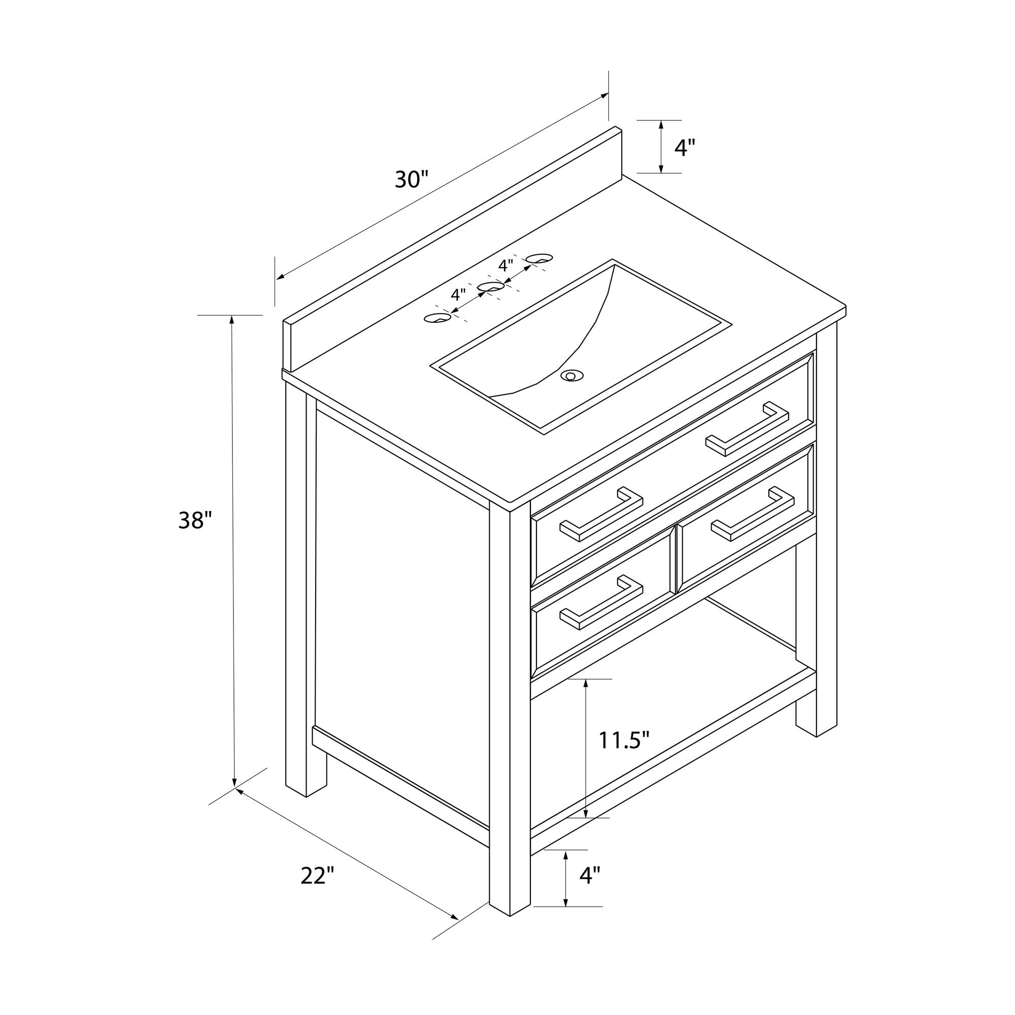 DHP Maine 30" Bathroom Vanity - White - 30"