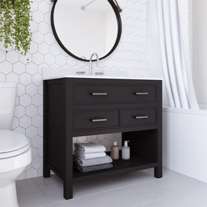 DHP Maine 36" Bathroom Vanity - Black - 36"