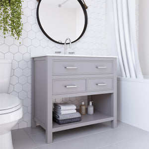 DHP Maine 36" Bathroom Vanity - Gray - 36"