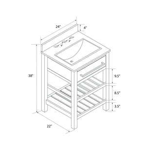 DHP Camden 24" Bathroom Vanity - Gray - 24"