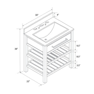 DHP Camden 30" Bathroom Vanity - Gray - 30"