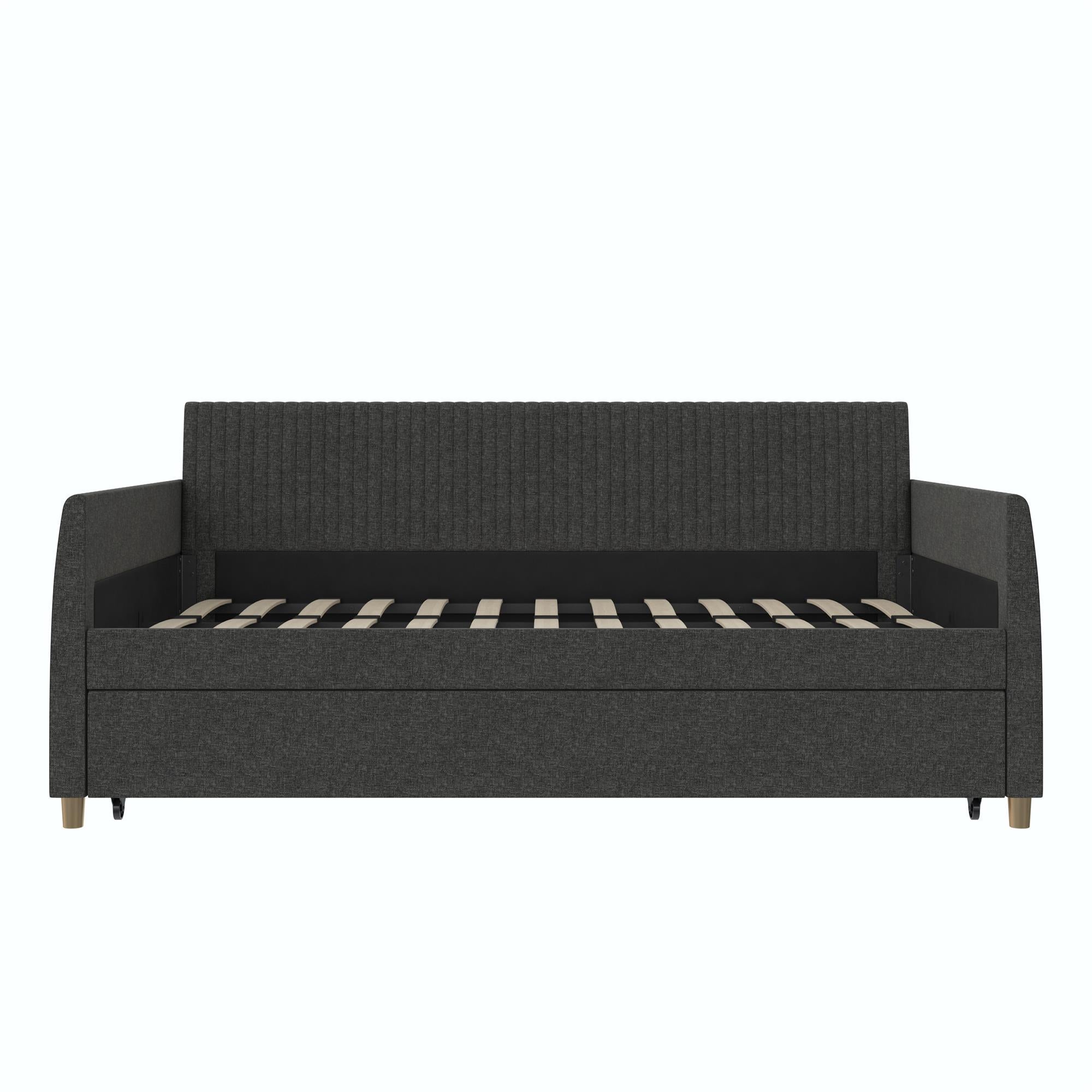 Mr. Kate Daphne Upholstered Daybed with Trundle - Dark Gray - Twin-Over-Twin