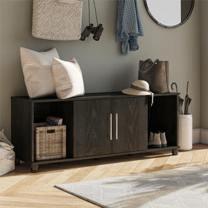 Systembuild Evolution Camberly Shoe Storage Bench - Black Oak