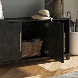 Systembuild Evolution Camberly Shoe Storage Bench - Black Oak