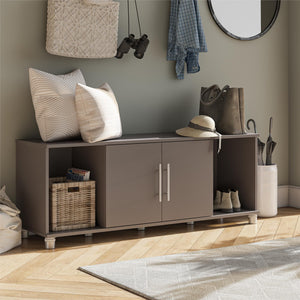 Systembuild Evolution Camberly Shoe Storage Bench - Graphite Grey
