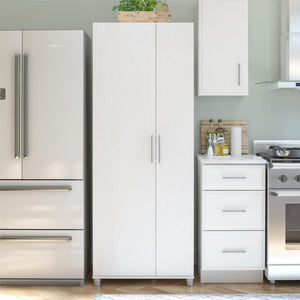 Systembuild Evolution Camberly Tall Asymmetrical Cabinet - Ivory Oak