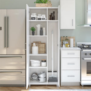 Systembuild Evolution Camberly Tall Asymmetrical Cabinet - Ivory Oak