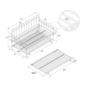 DHP Wallace Metal Daybed with Trundle - Black - Twin-Over-Twin