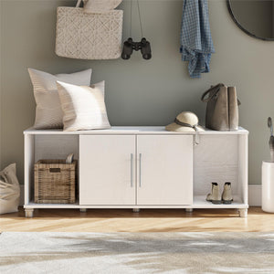 Systembuild Evolution Camberly Shoe Storage Bench - Ivory Oak