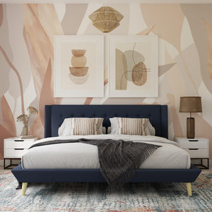 DHP Aliyah Upholstered Bed Frame - Blue - King