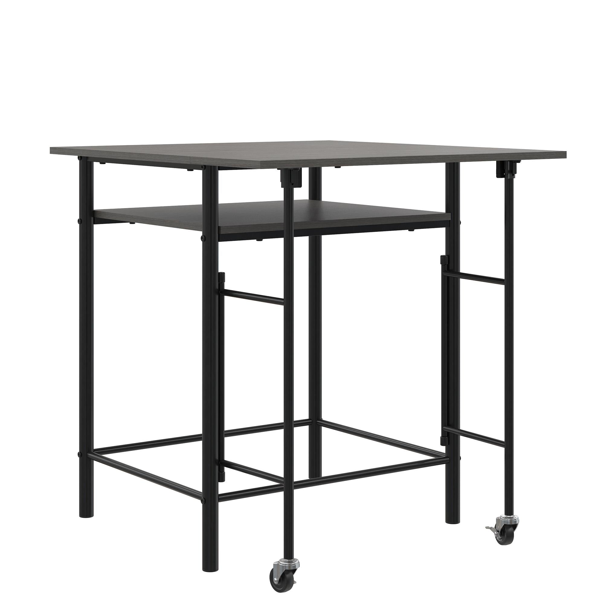 RealRooms Jace Kitchen Pub Set with Drop Leaf - Gray