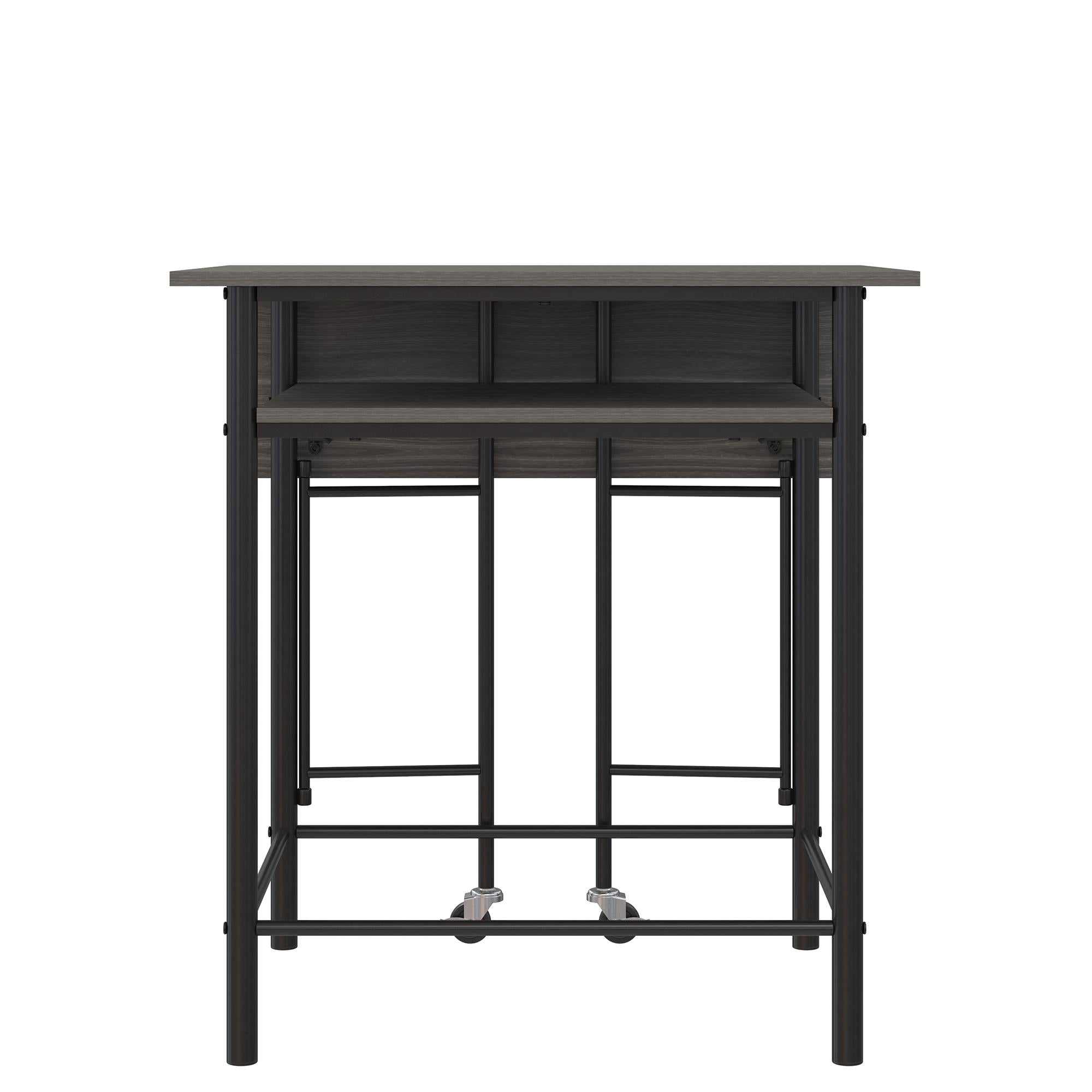 RealRooms Jace Kitchen Pub Set with Drop Leaf - Gray