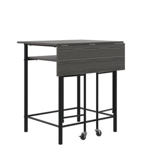 RealRooms Jace Kitchen Pub Set with Drop Leaf - Gray