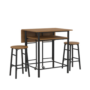 RealRooms Jace Kitchen Pub Set with Drop Leaf - Beige