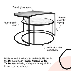 Mr. Kate Moon Phases Nesting Coffee Tables - White marble