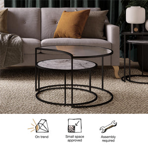 Mr. Kate Moon Phases Nesting Coffee Tables - White marble