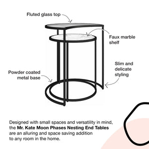 Mr. Kate Moon Phases Nesting End Tables - White marble