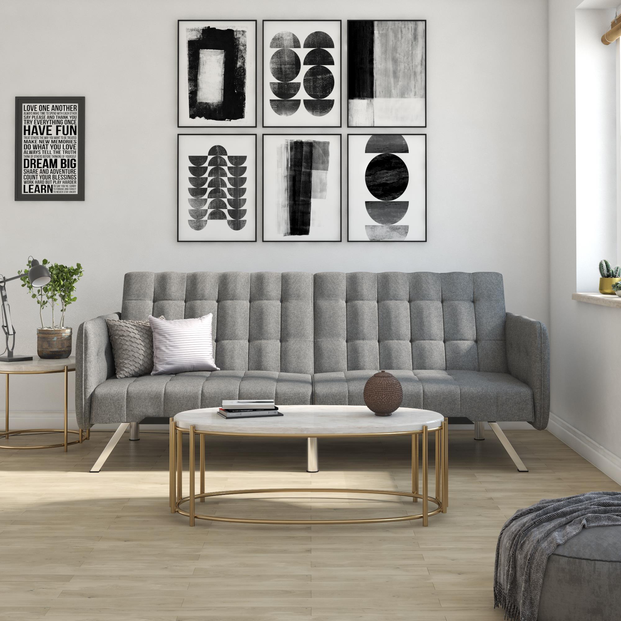 DHP Emily Armless Futon Sofa Bed - Dark Gray