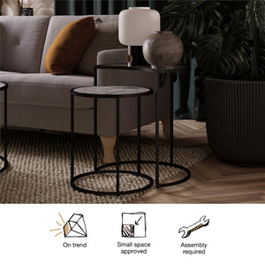 Mr. Kate Moon Phases Nesting End Tables - White marble