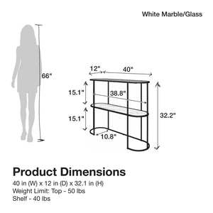 Mr. Kate Moon Phases Console Table - White marble
