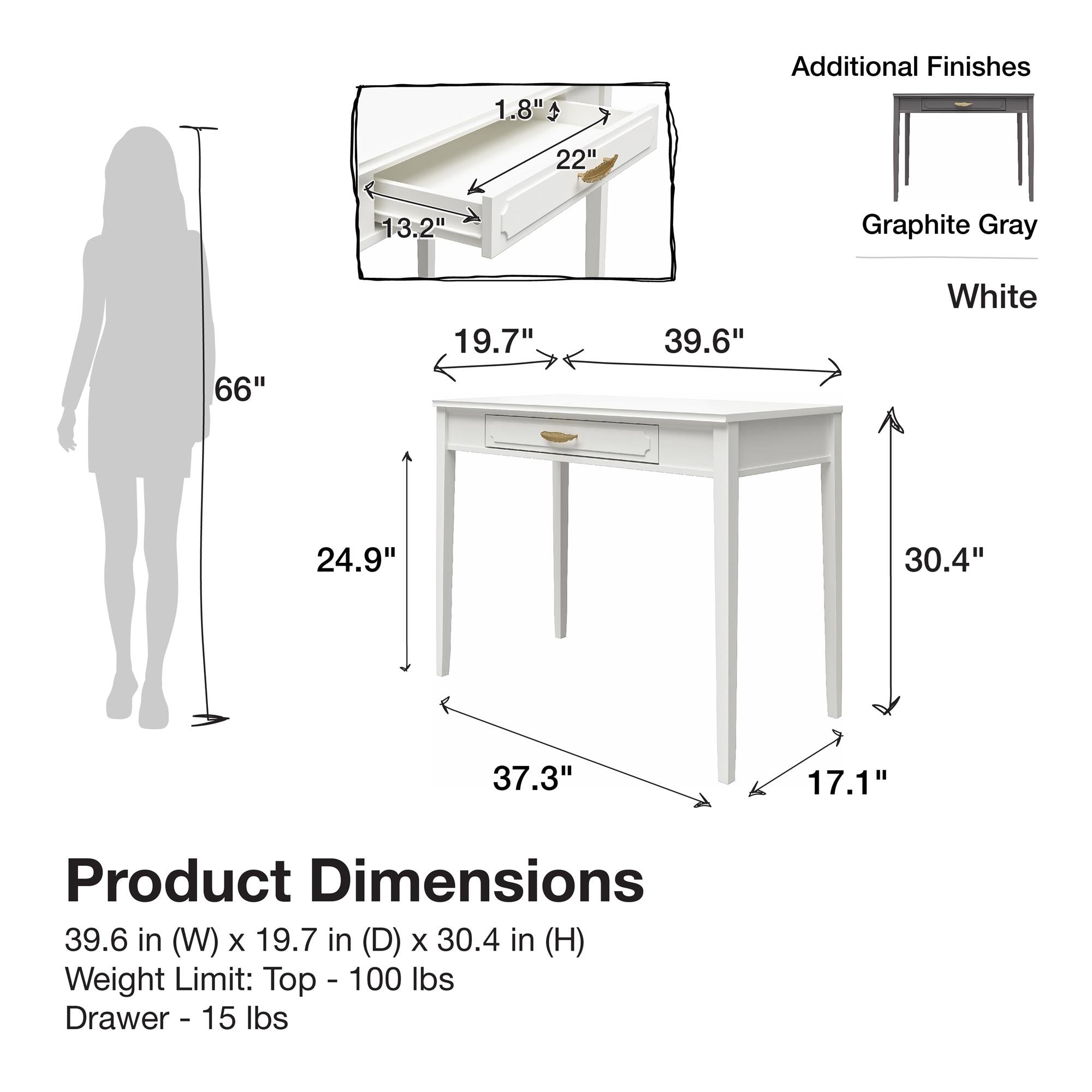 Mr. Kate Stella Desk - Graphite Grey