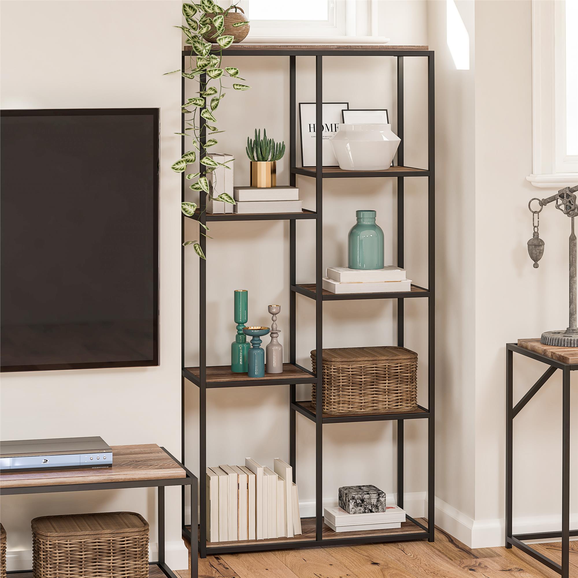 Ameriwood Home Fayette 5-Shelf Bookcase - Weathered Oak