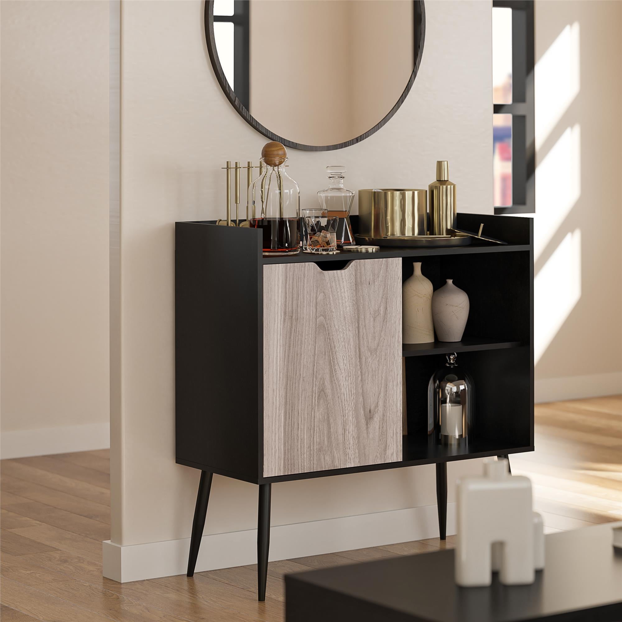 Ameriwood Home Grafton Bar Cabinet - Black Oak